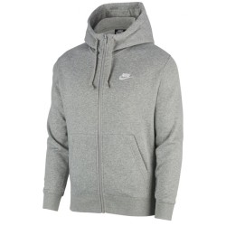Men's Jumper Nike Swoosh M Club Hoodie FZ BB - dark grey heather/matte silver/white