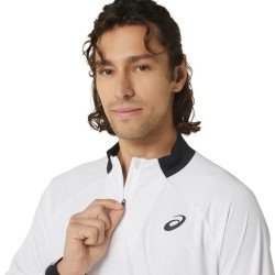 Men's long sleeve T-shirt Asics Men Court 1/2 Zip Long Sleeve Top - brilliant white
