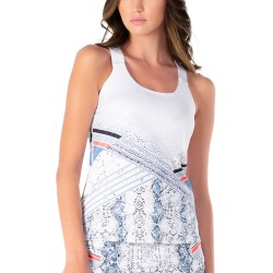 Women's top Lucky in Love Snake Rattle N'Roll Tank W/Bra - white