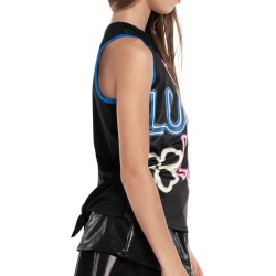 Girls' T-shirt Lucky in Love Neon Lights Glow With Love Tank - electric blue