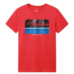 Men's T-shirt Australian Cotton T-Shirt With H-Line - rosso vivio