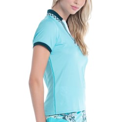 Women's T-shirt Lucky in Love Cool Urbana Geo Mod Notch Short Sleeve - cool