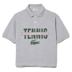 Boys' t-shirt Lacoste Cotton Pique Print Polo Shirt - grey