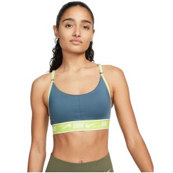 Women's bra Nike Dri-Fit Indy Logo Bra - ash green/aviator grey/white