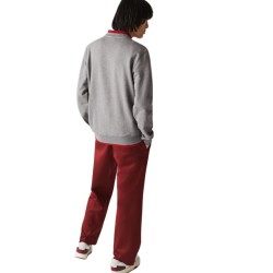 Men's Jumper Lacoste Men's Pennants L Badge Zippered Cotton Fleece Sweatshirt - grey chine