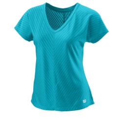 Women's T-shirt Wilson Training V-Neck II - scuba blue