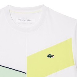 Men's T-shirt Lacoste Regular Fit Seamless Tennis T-Shirt - white/flashy yellow/green/navy blue