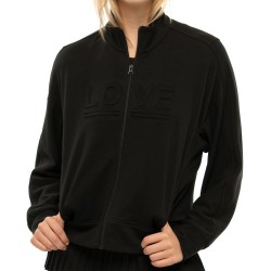 Women's jumper Lucky in Love Novelty Technology Love in Action French Terry Jacket - black