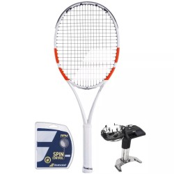 Tennis racket Babolat Pure Strike Lite - white/red/black + string + stringing