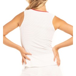 Women's top Lucky in Love Core Whites Mesh Love Tank - white/coral rush