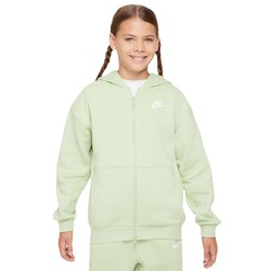 Girls' jumper Nike Sportswear Club Fleece Oversized Full Zip Hoodie - honeydew/white
