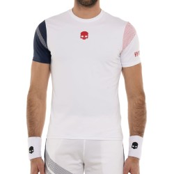 Men's T-shirt Hydrogen Sport Stripes Tech T-shirt - white/blue navy/red