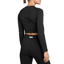 Women's long sleeve T-shirt Bj_rn Borg Stockholm Seamless Crop Top W - black beauty