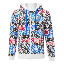 Men's Jumper Hydrogen Graffiti FZ Hoodie Man - white