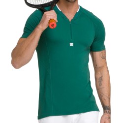 Men's Polo T-shirt Wilson Players Seamless Zip Henley 2.0 - field green