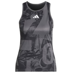 Women's top Adidas Club Graphic Tank - grey five/black/carbon