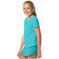 Girls' T-shirt Lucky in Love Core Dynamic High-Low S/S Girls - ocean
