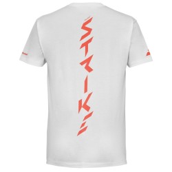 Men's T-shirt Babolat Strike Cotton T-Shirt - white/strike red