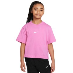 Girls' T-shirt Nike Kids Sportswear Essential Boxy T-Shirt - playful pink/white