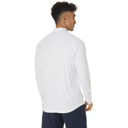 Men's long sleeve T-shirt Asics Men Court 1/2 Zip Long Sleeve Top - brilliant white/brilliant white