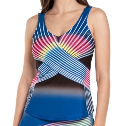 Women's top Lucky in Love Neon Lights Tank W/Bra - electric blue