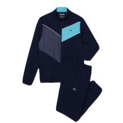 Men's Tracksuit Lacoste Stretch Fabric Tennis Sweatsuit - navy blue/blue/white