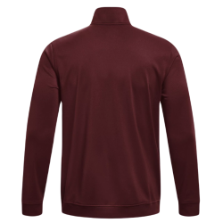 Men's Jumper Under Armour Sportsyle Tricot Jacket - dark maroon/white