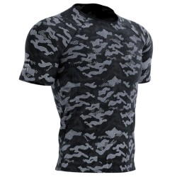 Men's T-shirt Compressport Training Short Sleeve T-Shirt Camo Premium - black/camo
