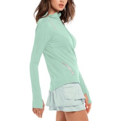 Women's long sleeve T-shirt Lucky in Love Avant Garde 1.0 Architect 1/4 Zip Long Sleeve - sage