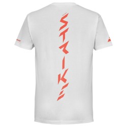 Boys' t-shirt Babolat Strike Cotton T-Shirt Jr - white/strike red