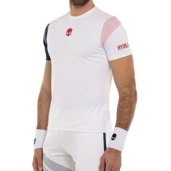 Men's T-shirt Hydrogen Sport Stripes Tech T-shirt - white/blue navy/red