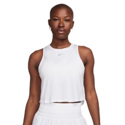 Women's top Nike One Classic Dri-Fit Cropped Tank Top - white/black