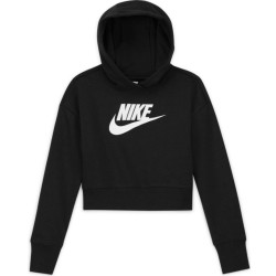 Girls' jumper Nike Sportswear FT Crop Hoodie G - black/white