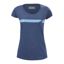 Women's T-shirt Babolat Exercise Stripes Tee W - estate blue heather