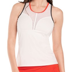 Women's top Lucky in Love Tech It Out Baseline Tank W/Bra - white