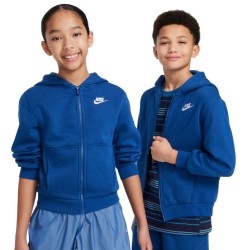 Girls' jumper Nike Kids Club Fleece Full-Zip Hoodie - court blue/white