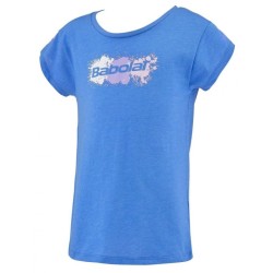 Girls' T-shirt Babolat Exercise Cotton Tee Girl - french blue heather