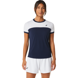 Women's T-shirt Asics Court Short Sleeve Top - midnight/brilliant white