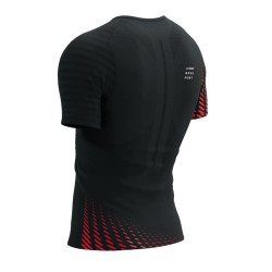 Men's T-shirt Compressport Racing SS Tshirt - black/high risk red