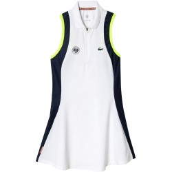 Women's dress Lacoste Sport Roland Garros Edition Sleeveless Dress - white/navy blue