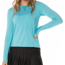 Women's long sleeve T-shirt Lucky in Love Core High-Low Long Sleeve Women - ocean