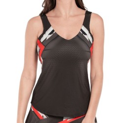 Women's top Lucky in Love Tech It Out Tank w/Bra - charcoal