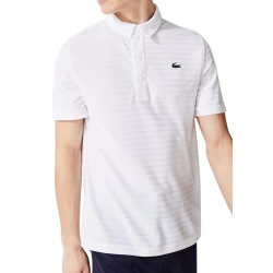 Men's Polo T-shirt Lacoste Men's SPORT Textured Breathable Golf Polo Shirt - white