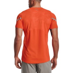 Men's T-shirt Under Armour Rush Emboss Short Sleeve - papaya/pewter
