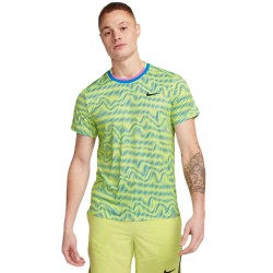 Men's T-shirt Nike Court Advantage Tennis Top - light lemon twist/light photo blue/black