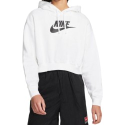Women's jumper Nike Sportswear Club Fleece Oversized Crop Hoodie - white/black