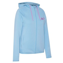 Women's jumper Australian Open Zip Hoodie AO Logo - light blue
