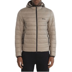 Men's jacket BOSS Water-Repellent Puffer Jacket With Branded Trims - light/pastel green