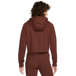 Women's jumper Nike Sportswear Essential Hoodie Fleece GX Crop W - bronze eclipse/white