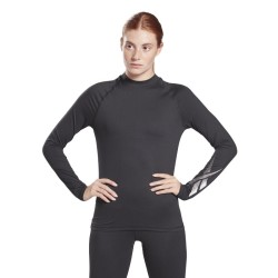 Women's long sleeve T-shirt Reebok Thermowarm Touch Graphic Base Layer - black